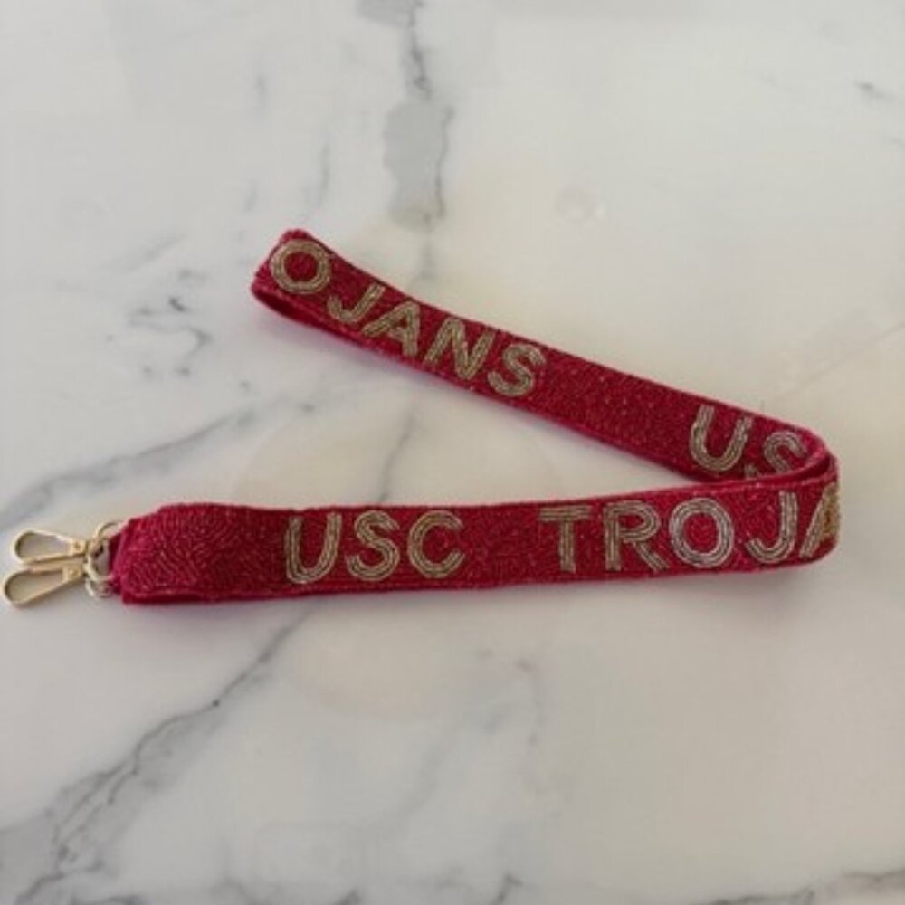 🧡💛 University of Southern California TROJANS Beaded Purse Strap *HTF*